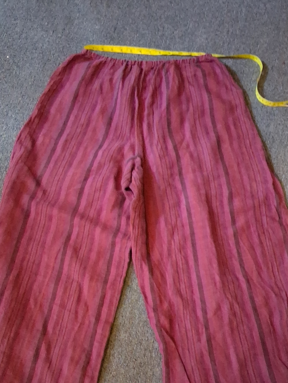 Kleen Wide Leg Striped Burgundy Pants - Picture 5 of 7